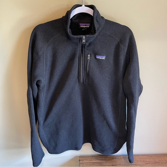 Patagonia Sweater Better Women’s Size Large 1/4Zipper High Neck Black - Picture 1 of 5